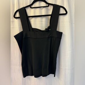 J. Crew Black Asymmetrical Fitted Tank Top